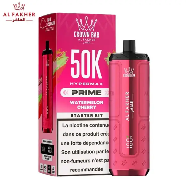 Crown Bar Hyper Max Prime 50K Watermelon Cherry | Al Fakher