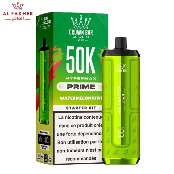 Crown Bar Hyper Max Prime 50K Watermelon Kiwi | Al Fakher