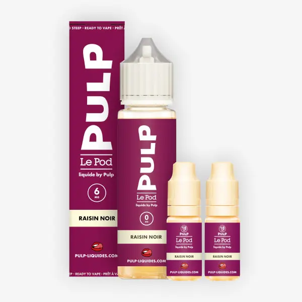 Pack 60ml Raisin Noir Pod Liquide Pulp - 06mg