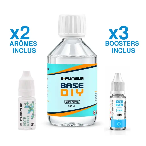 Pack DIY Menthe Glaciale 220 mL - E-FUMEUR — Nicotine: 3 mg