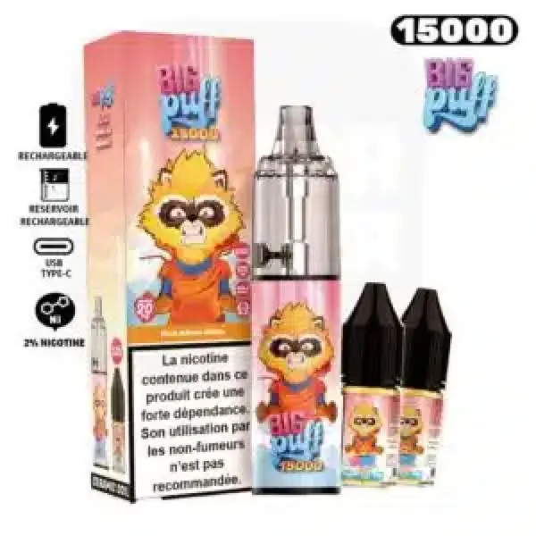 Puff 15k big puff 20MG Peche Mangue Ananas