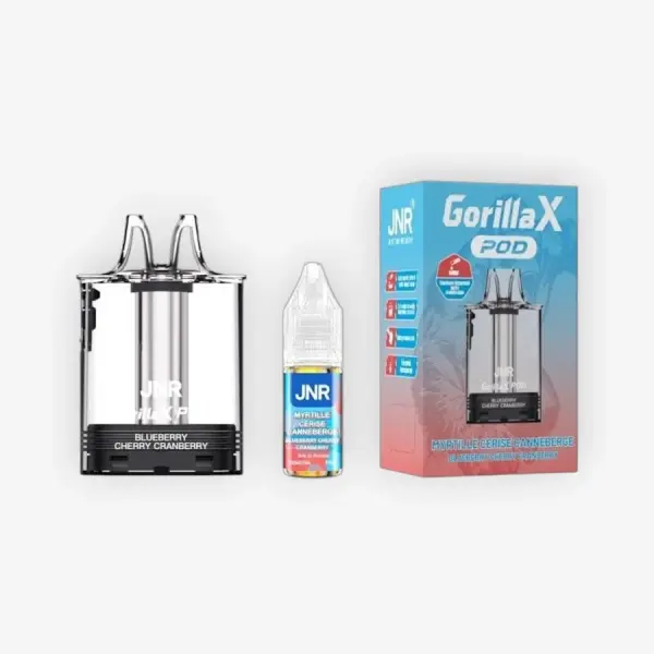 Cartouche Gorilla X Vide + E-liquide 10 mL Myrtille Cerise Canneberge 20 mg - JNR
