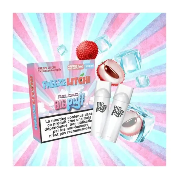 Pods Big Puff Reload freeze litchi 10mg, Pack de 2