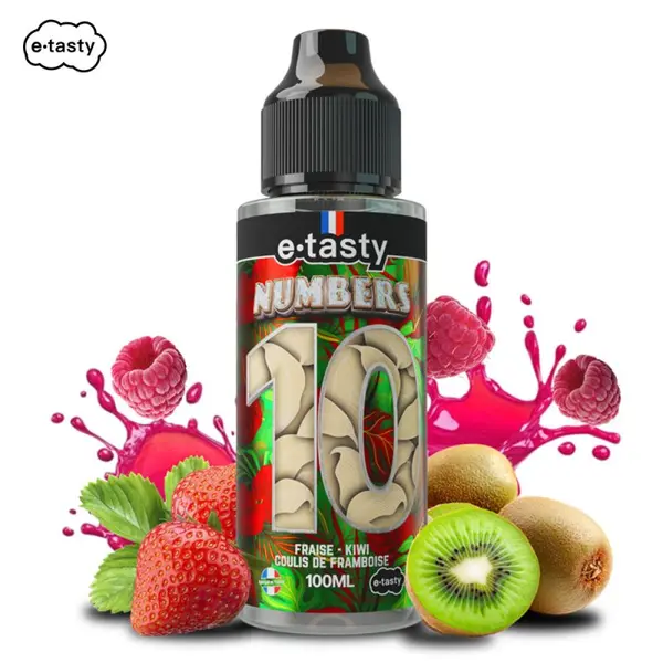 E-liquide Fraise, Kiwi & Framboise – Numbers 10 100ml – E-Tasty