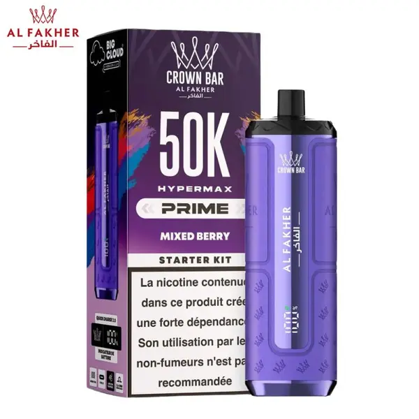 Crown Bar Hyper Max Prime 50K Mixed Berry | Al Fakher