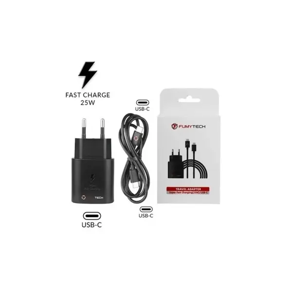 Pack Adaptateur Secteur Charge Rapide 25w + CÃ¢ble USB-C vers USB-C – Fumytech