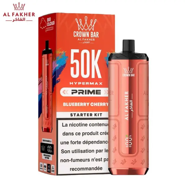 Crown Bar Hyper Max Prime 50K Blueberry Cherry | Al Fakher
